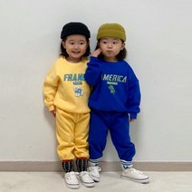 러브베베샵 겨울 유아 아동 치치 기모 맨투맨 상하복 세트