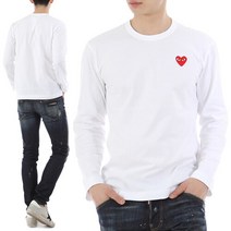 꼼데가르송 22FW 레드하트 와펜 티셔츠 AZ T118 WHITE