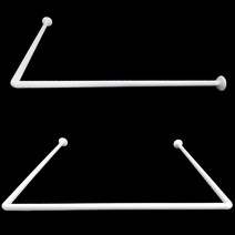 코너식 샤워 커튼 봉 세트 욕실 욕조 목욕 부스 커텐 2단/3단, 3단