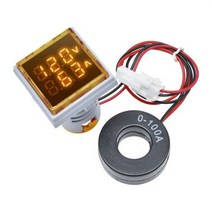 전압계 AC 60-500V 1-100A LED 디지털 전류계 220V 전압 볼트 테스터 게이지 Amp 검출기, 05 YELLOW