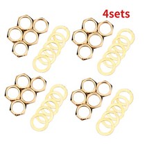 뛰어난 내구성 가스켓 너트 9.36mm 기타 소켓 잭 와셔 세트 뮤지컬 베이스 악세사리, [12] 4sets Gold