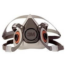 3M Half Facepiece Reusable Respirator 6100 Gases Vapors Dust Paint Cleaning Grinding Sawing Sanding Welding Small, Gray, One Size