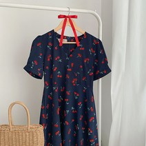 버찌 앵두 브이넥 랩 미니원피스 (navy)