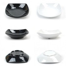블랙 화이트 멜라민 찬기 앞접시 밑반찬 음식 접시 반찬그릇 소스 양념 종지 그릇 9cm 11.5cm 13.3cm 15cm, 블랙 4호