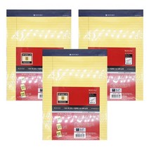 옥스포드 리갈패드 A4 40매, 노랑, 3개입