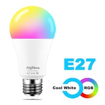 스마트 조명 스마트 램프 LED E27 WiFi 전구 Yandex Alice Alexa Google Assistant Siri 음성 제어 색상 변, 한개옵션1, 01 E27 RGB CW