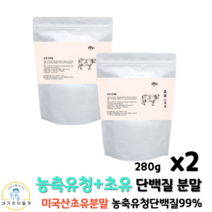 초유 단백분말 280g 유청 성인 여성 단백질 보충제 프로틴 파우더 쉐이크 WPCWPI, 2팩