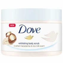 모공크림 도브 Exfoliating 바디 Polish Crushed Macada & Rice Milk 10.5 온스(1온스=약30g)