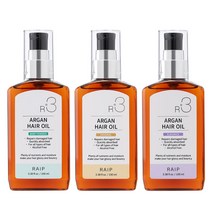 라입 R3 아르간 헤어 오일 베이비파우더+오리지널+엘레강스, 3개, 100ml