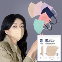 귀편한 숨쉬기편한 새부리형 컬러마스크 대형 25매 50매 개별포장 그레이 네이비 베이지 보라색 핑크 블랙 민트 코랄 화이트 색깔마스크 세부리형 마스크, 대형-M
