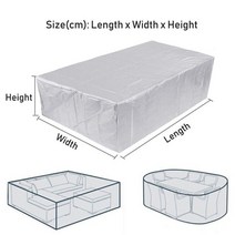 야외그네 라탄 원목 가든 체어 의자 벤치 그네의자 정원인테리어 다양한 방수 야외 파티오 정원 가구 커버, 01 silver_04 200x140x90cm