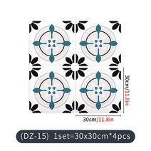 북유럽 스타일 인스타 접착식 주방 욕실 아트 벽 데칼 바닥 스티커 세라믹 방수 비닐, 05 DZ15_01 30X30cmX4pcs