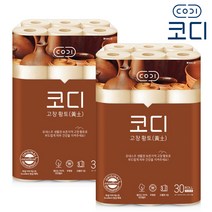 코디 고창황토 3겹 30m 30롤 x 2팩/화장지, 없음