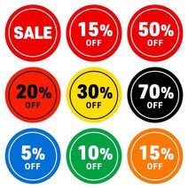 세일스티커 할인스티커 행사스티커 마트 편의점 백화점 정육 옷집 매장 주문제작 원형, 50%, [1000매] 40mm, [D] 오렌지-화이트