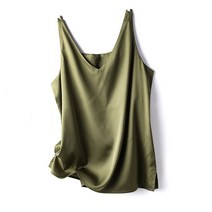 여성 새틴 나시티 브이넥 여름 외출 무지 베이직 데일리 여자 나시 상의 Satin sleeveless shirt XK0073