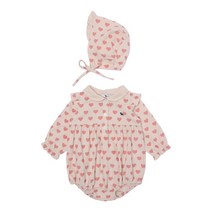 [블루독베이비8] FW23 하트 프릴 바디수트 HJ 43A1360409 (BLUEDOG BABY 유아 출산 백일 선물 도트 강아지