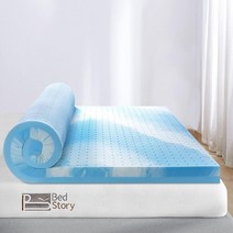 BedStory 트윈 매트리스 토퍼 10.2cm(4인치) 쿨링 젤 주입 단단한 침대 허리 통증 완화를 위한 고밀도 메모리 폼 패드 압력 완화 CertiPUR-US156289, 3 Inch, Queen
