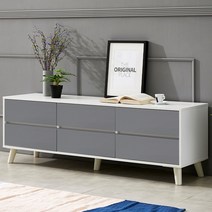 퍼니하우스 앨리스 1500 2단 서랍 거실장, 화이트그레이