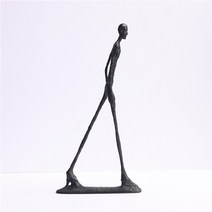 거실 인테리어 조각상 100% 황동 수제 공예 캐릭터 동상 걷는 남자 Giacometti 조각 청동 사람 그림 워커, 01 black