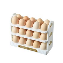 회전식 3 층 냉장고 계란 보관 상자 컨테이너 공간 절약 랙 30 칸 주방 정리, [02] A 30 Grids