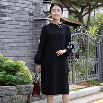 모슬린 엄마옷 호피셔링 브로치 원피스 YOP208160 마담/미시옷/중년여성의류/50대/60대여성옷/빅사이즈