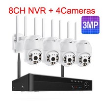 무선영상송수신기 중계Techage-무선 PTZ 보안 시스템 3mp 8CH AI 사람 탐지 자동 추적 비디오 감시 N, 06 8CH NVR 4 3MP Cam_01 없음, 1개