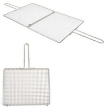 MM 캠핑용불판 초벌구이 스텐 겹석쇠 그릴 불판 석쇠 1개, 스텐 영업용 겹석쇠 중 37x33cm