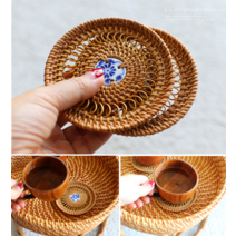 [원가몰] 세라믹과 라탄의 환상콜라보~! 핸드메이드 코스터(컵받침)