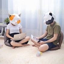 좌식의자 게이밍 앉은뱅이 접이식 등받이 인테리어 방석 무인양품 듀오백, 그레이