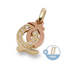 [비앤비골드]14K 팬던트 키싱구라미 콤비 큐빅 팬던트 NPP14721