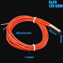 3D 프린터6x16 6x20 6x30mm 세라믹 카트리지 히터 12V 24V 40W 50W 60W 70W CNC 3D 프린터 프린트 헤드 핫, 10 6x20-12V60W-red