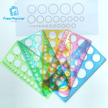 유아수학교구 모양교구 학용품 원형 도형자 각도자, 1개, 소