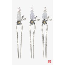 NASCHENKA 나스첸카 혜여 [나스첸카] 단아하니 예쁘게_ 라벤더 비취 뒤꽂이 삼작 _ 신랑어머니한복 쪽진머리비녀