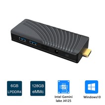 미니피씨 스틱pc 미니pc T6 PRO 휴대용 윈도우즈 10 인텔 셀러론 J4125 포켓 미니 Pc 스틱 LPDDR4 6GB 128, 01 LPDDR4 6GB 128GB_02 AU