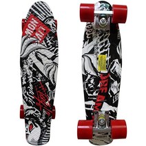 Rimable 컴플리트 55.9cm(22인치) 스케이트보드 리플라워, RedBlackPattern, RedBlackPattern