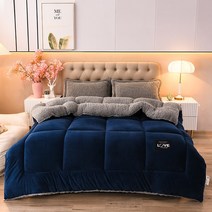 호텔침구 겨울 더블 듀벳 벨벳 이불 캐시미어 양모 퀼트 두꺼운 코어 침대 220x240