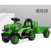 유아 중장비차 중장비 충전 장난감 트랙터 어린이 전동 붕붕카 전동차 리모컨 포크레인, J.녹색 전기 트랙터 + 트레일러 +예비배터리