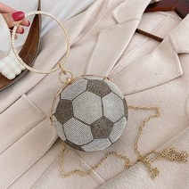S LUKKC 크로스백 Bags for Women Ladies Fashion Chain 핸드백 Diamond Football Dinner Bag Mobile Phone Valen