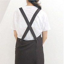 카페 X자형 앞치마 커피앞치마 생활방수앞치마 X자형앞치마 주방앞치마 미용실 애견 교사앞치마, 여성용 프리, 블랙