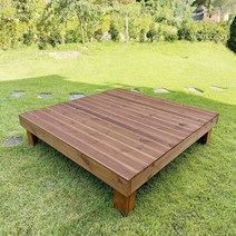 [자연쉼터] (방부목 도색 가격) 조립식 마루 평상 야외 원목 나무 침대 제품 (3자~7자), 투명색 방부목 3자