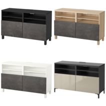 이케아 TV장식장 BESTA 베스토 TV장식장+도어 블랙브라운/셀스비켄/난나르프 하이글로스/블랙 120x42x74 cm