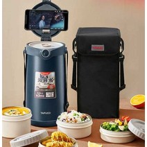 일본 타이푸 보온 도시락통 3단 스테인레스 초경량, 블루 2.9L 4겹 화상 방지 T0395