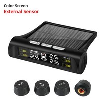 Jansite 스마트 자동차 TPMS. 타이어 공기압 모니터링 시스템 태양광 디지털 LCD 디스플레이 오토 시큐리, 01 TY02-W