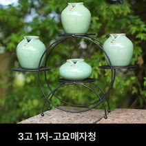 도자기 가정용 수배 장식 테이블 유리 철골 꽃병 베란다 장식품 실내 작은 프레쉬 아이디어 꽃꽂이, 3고 1저-코메