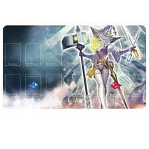 Sabermaster Card Rubber yugioh Mat Duel Gaming Competition Pad Binder Deck 23.6x13.7in (Sky Striker, Witchcrafter Golem Aruru
