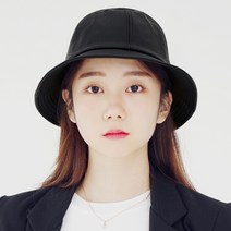 라핑 크리스틴 레더 버킷햇 데일리 남녀공용 벙거지