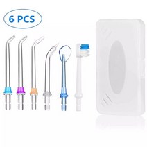 워터픽구강세정기 구강 세정기 노즐 USB 충전식 물 치과 치실 팁 워터 제트 치아 청소, 1.6 pcs