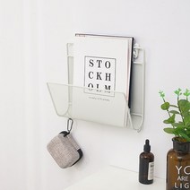 모던 신문가판대 매거진랙 여행잡지 게시대 책 북선반 리플렛거치대 꽂이 진열대 잡지, 1단, 화이트 후크