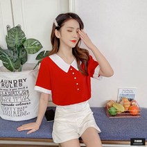 SAMARA 여성 블라우스 단추콩콩 귀요미 필수템 반팔 블라우스 G45903