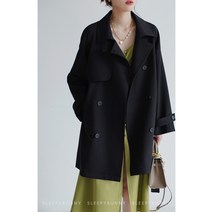여자 봄가을 더블버튼 트렌치코트 재킷 캐주얼 미시 자켓 바바리 코트 인박카016